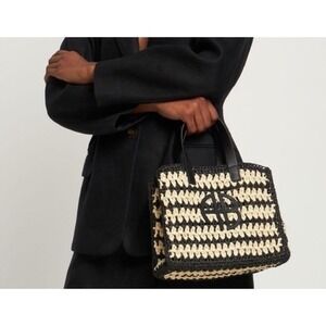 Anine Bing Small Rio Tote Bag Crème Black White